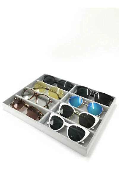 Aydın Decor منظم النظارات المحلي الجديد متوسط الحجم باللون الرمادي (AYDINDECOR)