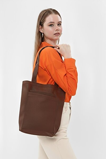 Bagg Сумка з 2 кишенями, темно-коричнева габардин