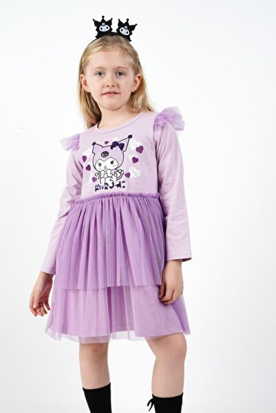 Cantoy Kız Çocuk Kuromi Tül Detaylı Elbise