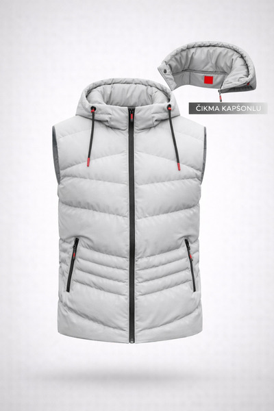 BOYS MANS Water and Windproof Men's Hooded Vest Inflatable Vest