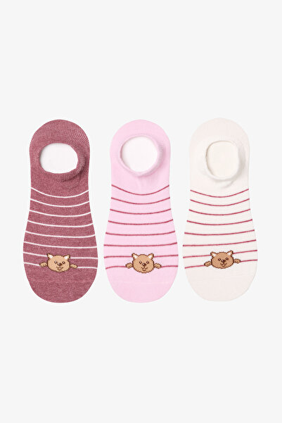 Penti 3 пари бавовняних шкарпеток зі смужками та малюнком кошеняти