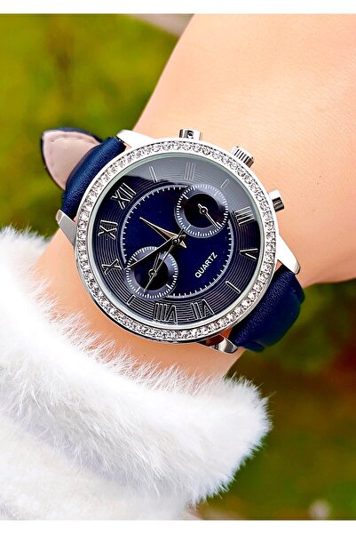 Weluxa Prl09Qzy24 New Season Stoned Leather Band Roman Numeral Women's Wristw...