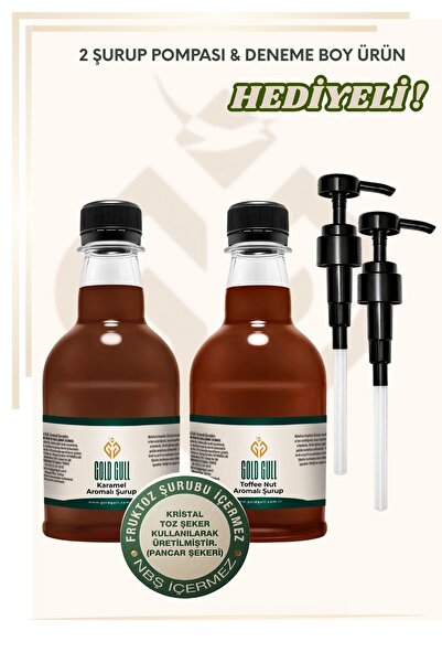 gold gull Toffee Nut & Karamel Aromalı Kahve & Meyve Şurubu 2 x 300 ml.