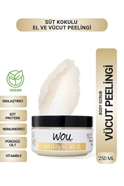 WOU World of Unique Milk Therapy Body Scrub Sıkılaştırıcı,Arındırıcı,Nemlendi...