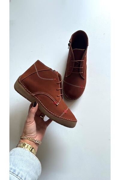 Saracshoes Gerçek Deri Kadın Bot Taba Verona