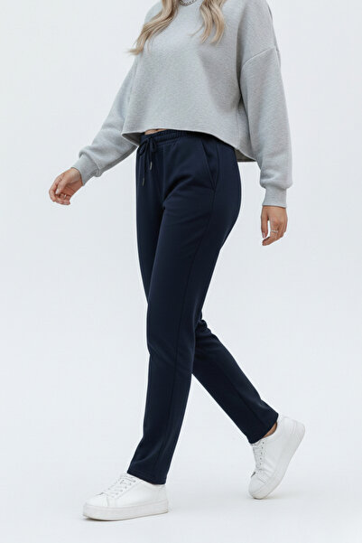 mmetalic Pantaloni de sport de damă bleumarin clasici cu buzunar
