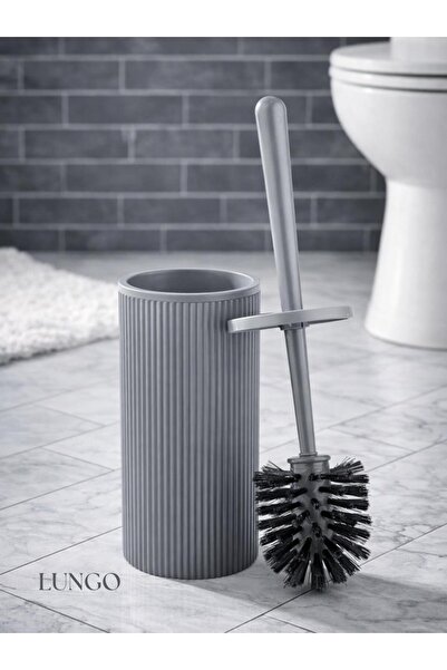 lungo home فرشاة تواليت بغطاء - تصميم أسطواني أنيق، بلاستيك متين