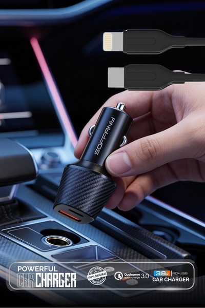 Soffany SY-682 38W USB-Lightning Araç Şarj & Data Kablosu