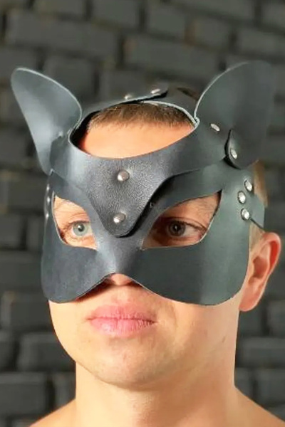 Sofya Passion Yaramaz Kedi Kulaklı Deri Görünümlü Fantezi Deri Siyah Maske, Role Play Kostüm Aksesuarı