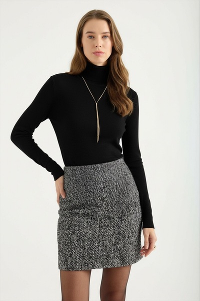 Masha Kate Fusta scurtă din tweed amestecat de lână