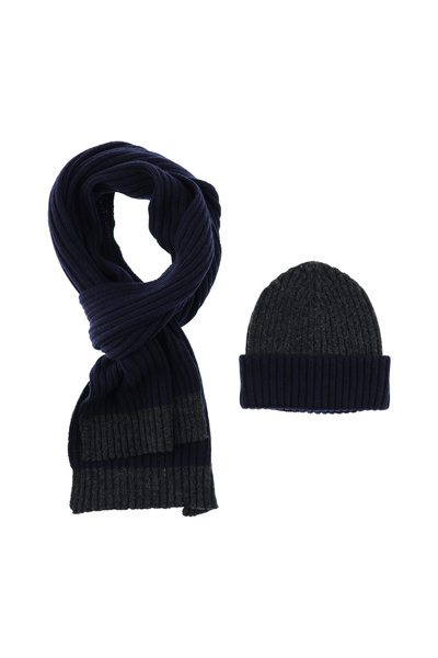 Kiğılı Σετ κασκόλ και μπερέ με μάλλινο σχέδιο