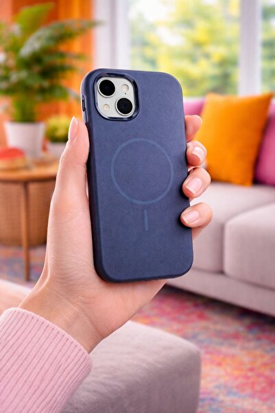 zore Apple iPhone 13 Kılıf M-Safe Şarj Özellikli Metal Kamera Çerçeveli Edi S...