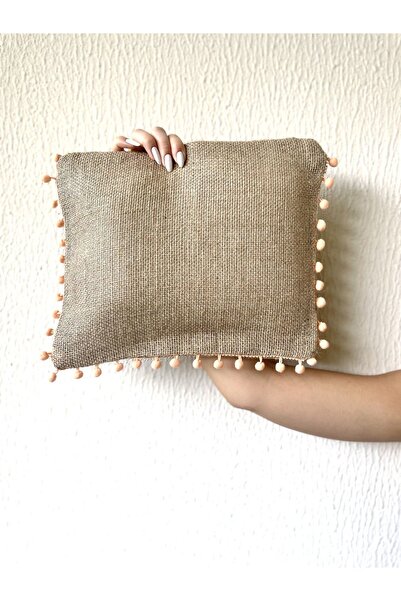 Lidi Портфолио със сламена подплата/чанта тип клъч, чанта с помпон, чанта за ...