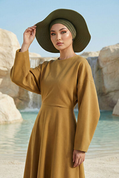 Aisha's Design Знімний капелюх з бантиком ззаду, трикотажний тюрбан, S-4, хакі