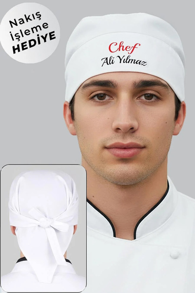 Üniformanya İsimli Aşçı Bandana İsim Hediyeli Aşçı Bandana Şef Bandana Aşçı B...