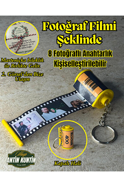 Antin Kuntin Shop Fotoğraf Filmi Şeklinde 8 Fotoğraflı Anahtarlık Hediyelik S...
