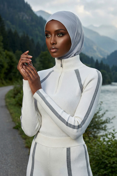 Aisha's Design طاقية حجاب، TB-5، رمادي