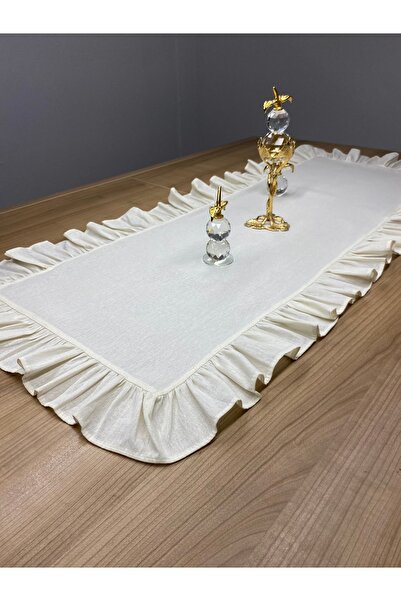 LILYUM Πλήρες βολάν 40x140 cm - Βαμβακερό μπεζ ακατέργαστο λινό ρολό μπεζ