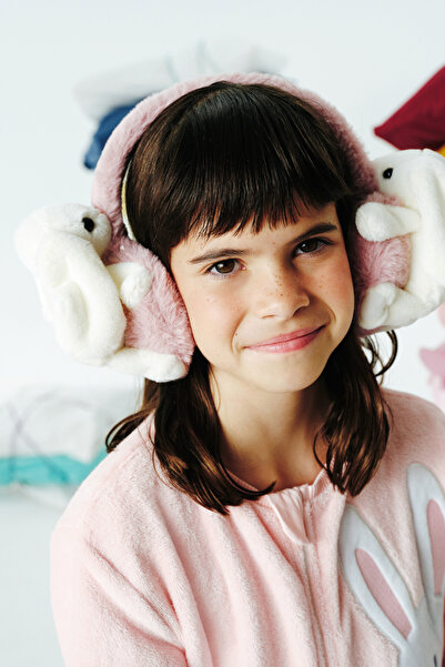 Penti Gül Kurusu Kız Çocuk Bunny Tavşan Desenli Fermuarlı Tulum