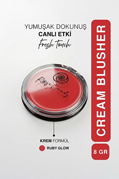 Rose Candy Krem Allık | Yüksek Pigmentasyon | Islak & Canlı Bitiş | Kırmızı |...