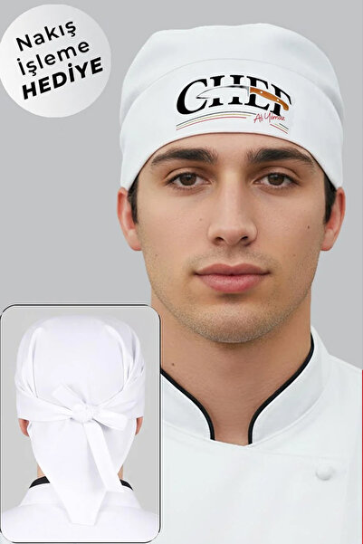 Üniformanya Bandana de bucătar cu broderie cu nume, cadou și cuțit, bandana d...