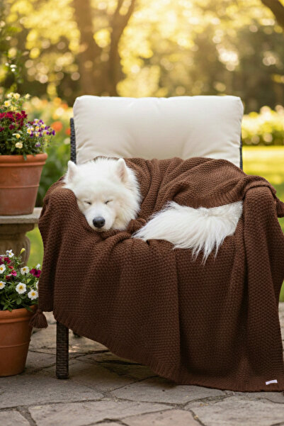 Miespiga بطانية تريكو منسوجة من قماش كوكو رايسي مع شال للأريكة