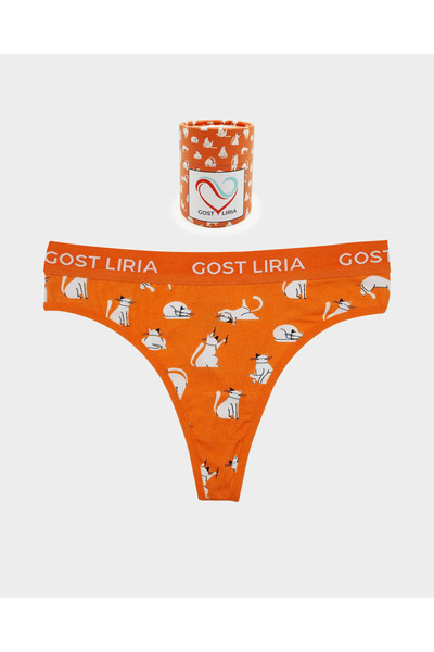 GOST LİRİA -Silver Cat Desenli Kadın String Külot