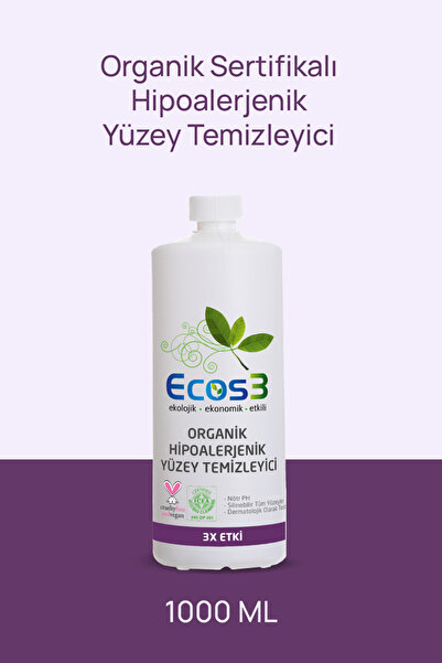 Ecos3 Organik Yüzey Temizleyici, Hipoalerjenik, Vegan Sertifikalı, Ekolojik, ...