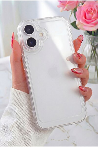 Fibaks İphone 16 Uyumlu Kılıf Renksiz Şeffaf Yumuşak Ince Esnek Silikon Kapak