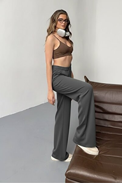 THEBEK Women's Modal Palazzo Pants Comfortable Cut Elastic Waist with Pockets