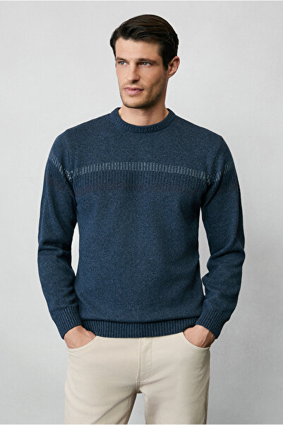 Kiğılı Πλεκτό πουλόβερ με μάλλινο σχέδιο Crew Neck - Κανονική εφαρμογή