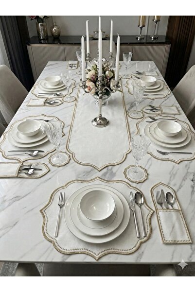 Sfr Home by FİSKOS Damla 19 Piece Runner American Service Presentation Set