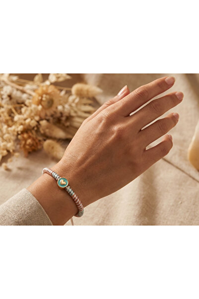 El Yapımı Bileklik, Handmade Bracelet, Bileklik, Kalp Objeli Bileklik, Şans Bilekliği