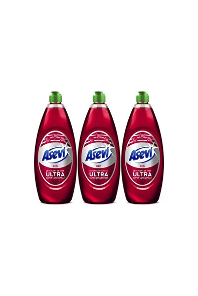 ASEVI SET 3 BUCATI DETERGENT VASE 650ML ULTRA CONCENTRAT ROȘU