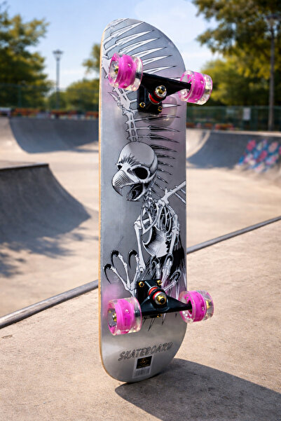 İMVULA Profesyonel Işıklı Silikon Tekerli Zımparalı Kaykay