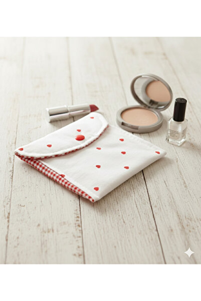 Se&On dizayn Kalp desenli citcit detaylı mini cüzdan kartlık canta ici düzenl...