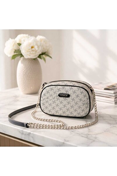 gio&mi Mavi Baskılı Zincir Detaylı El Ve Omuz Çantası