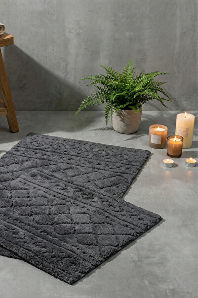 ZEBRACASA Σετ ματ από βαμβάκι Henra/σκούρο γκρι