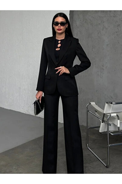 Vuntal BUTİK Costum Blazer Jachetă cu un singur buton Pantaloni cu curea