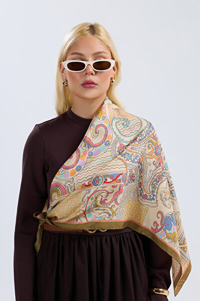 Monascarfs Twill İpek Eşarp Elaria Desen