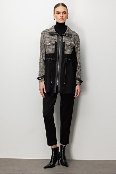 Moda İlgi Modailgi Düz Kumaş Garni Detaylı Düşük Omuz Beli Tünel Bağcıklı Ove...