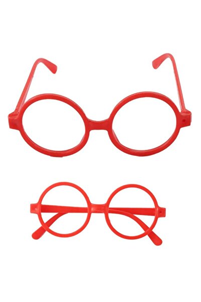 partidolu Kırmızı Renk Camsız Oyuncak Okuma Gözlüğü Potter Model Parti Gözlüğ...