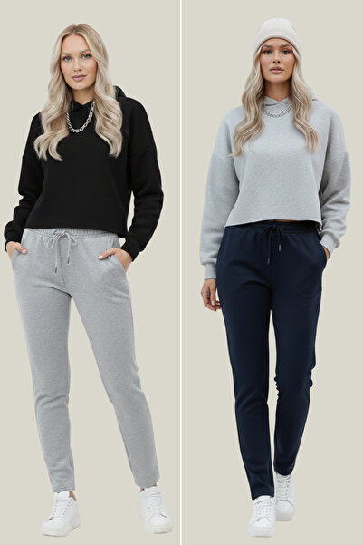 mmetalic Pantaloni de sport clasici cu buzunar, 2 piese, gri-albastru închis ...