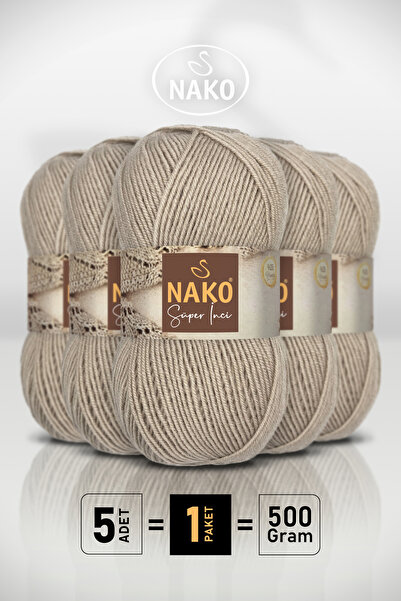 NAKO Super Pearl - 1199 Paper Bag - Pack of 5 - 100Gr/260M - Hand Knitting Ya...