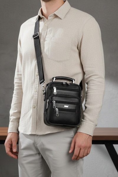 Fiyaka Traum 230 Genuine leather men's clutch bag men's messenger bag BLACK