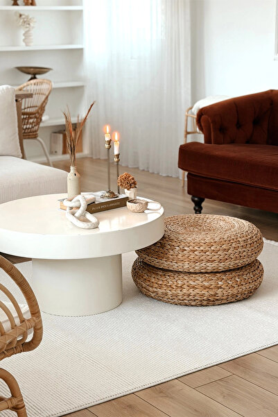 Eliz Home Beyaz Dokuma Halı Bukleli Salon Oturma Odası Yatak Çocuk Odası Kori...
