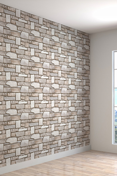dreamwall Duvar Kağıdı Taş Duvar Desenli Silinebilir Tekstil Duvar Kağıdı