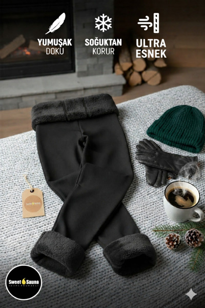 Sweet Sauna Men's Plush Thermal Leggings with Winter Fleece Stretch Fabric Fl...