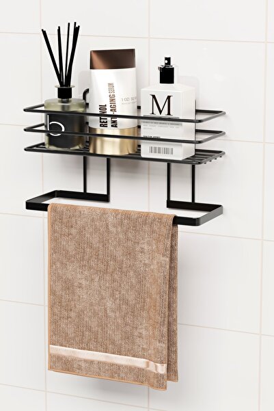 zabata Yapışkanlı Banyo Rafı Havlu Asıcı Raf Duş Şampuanlık Rafı Duvar Düzenl...