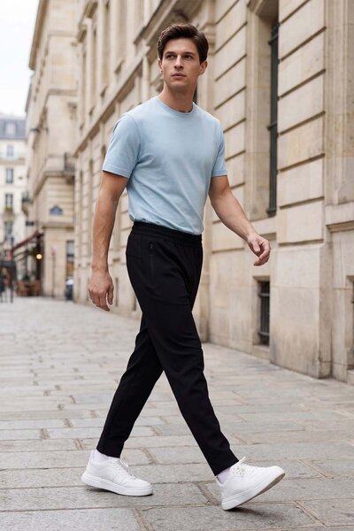 AIR JONES Barton Siyah Jogger Erkek Eşofman Alt - 84952